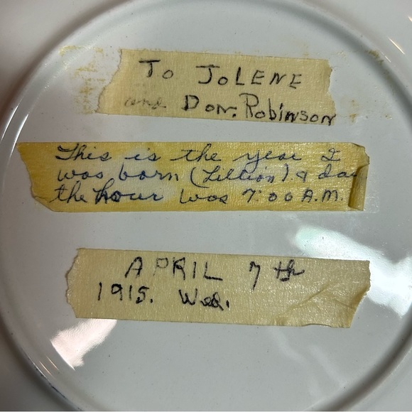 Antique Plate: 1915 Calendar Porcelain Cabinet /Wall Plate Vintage *Grandmacore* - Picture 9 of 11